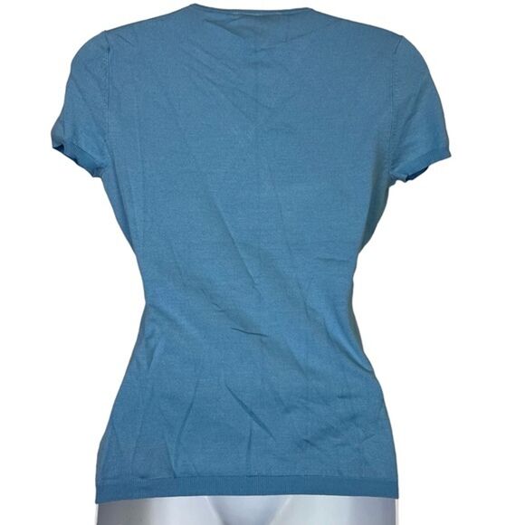 Ann Taylor Loft Y2K Silk Blend Knit Thin Short Sleeve Wrap Look Sweater NWT XS - Picture 11 of 16